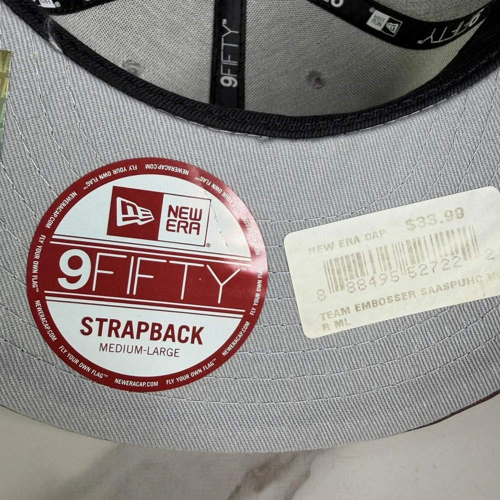 San Antonio Spurs Hat Cap Snap Back Mens Large Gray Brown NBA Wool Blend New Era